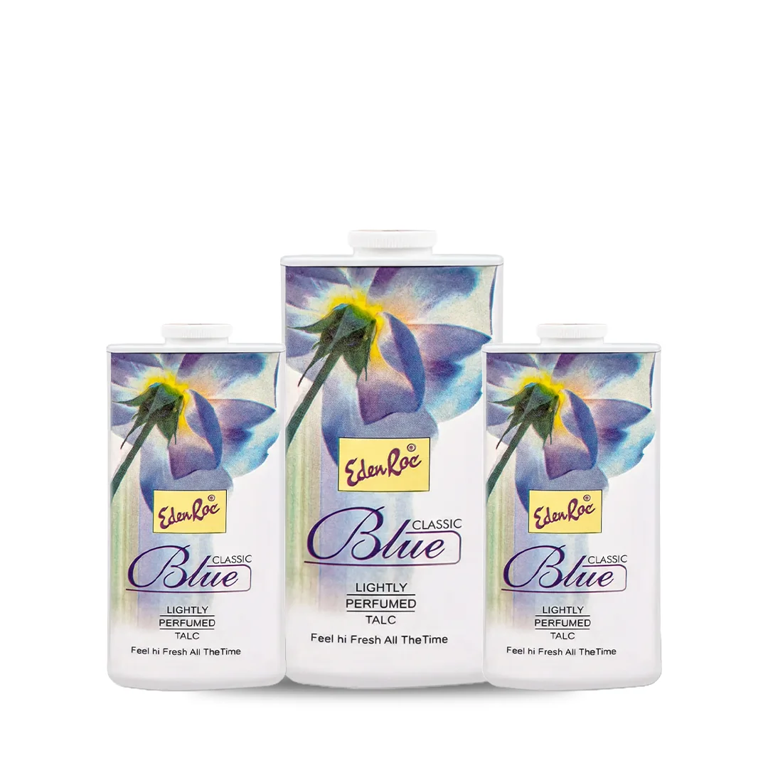 Pack of 3 Blue Classic Perfumed Talc