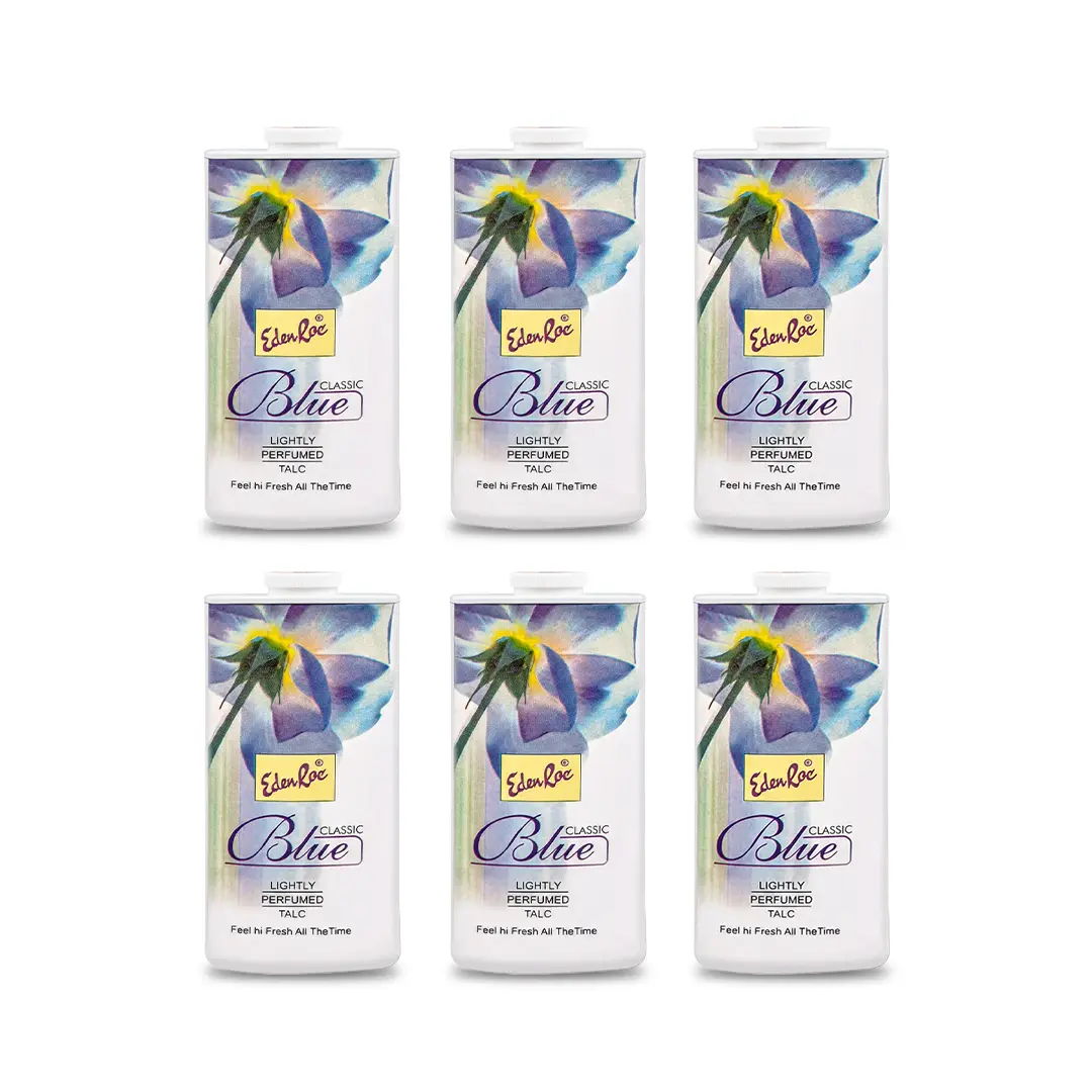 Eden Roc Pack of 6 Eden Roc Blue Classic Perfumed Talc